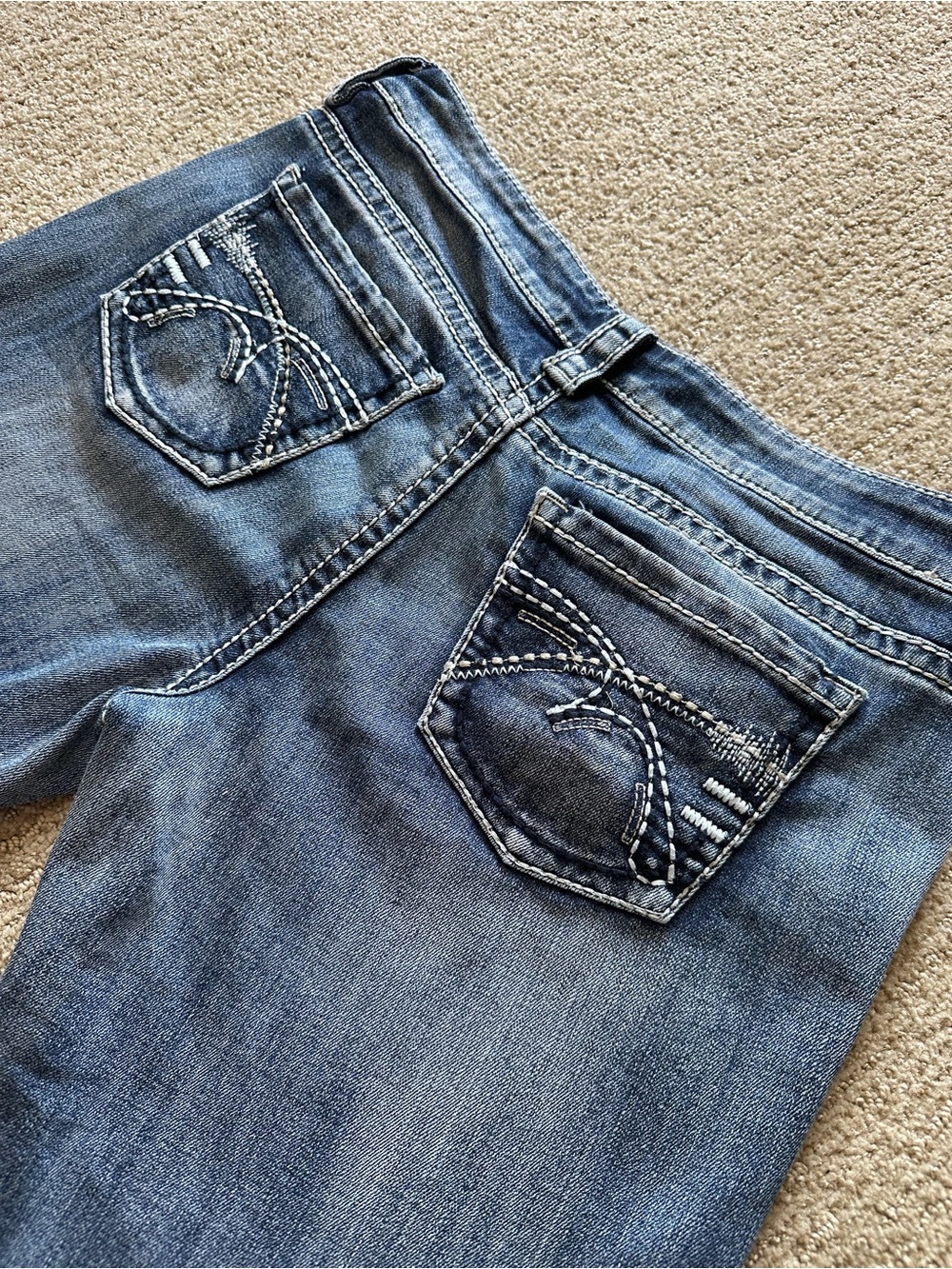 Y2K Warehouse One Denim Capris ✨ Embroidered Pocket Cyber Grunge Jorts Sz 10